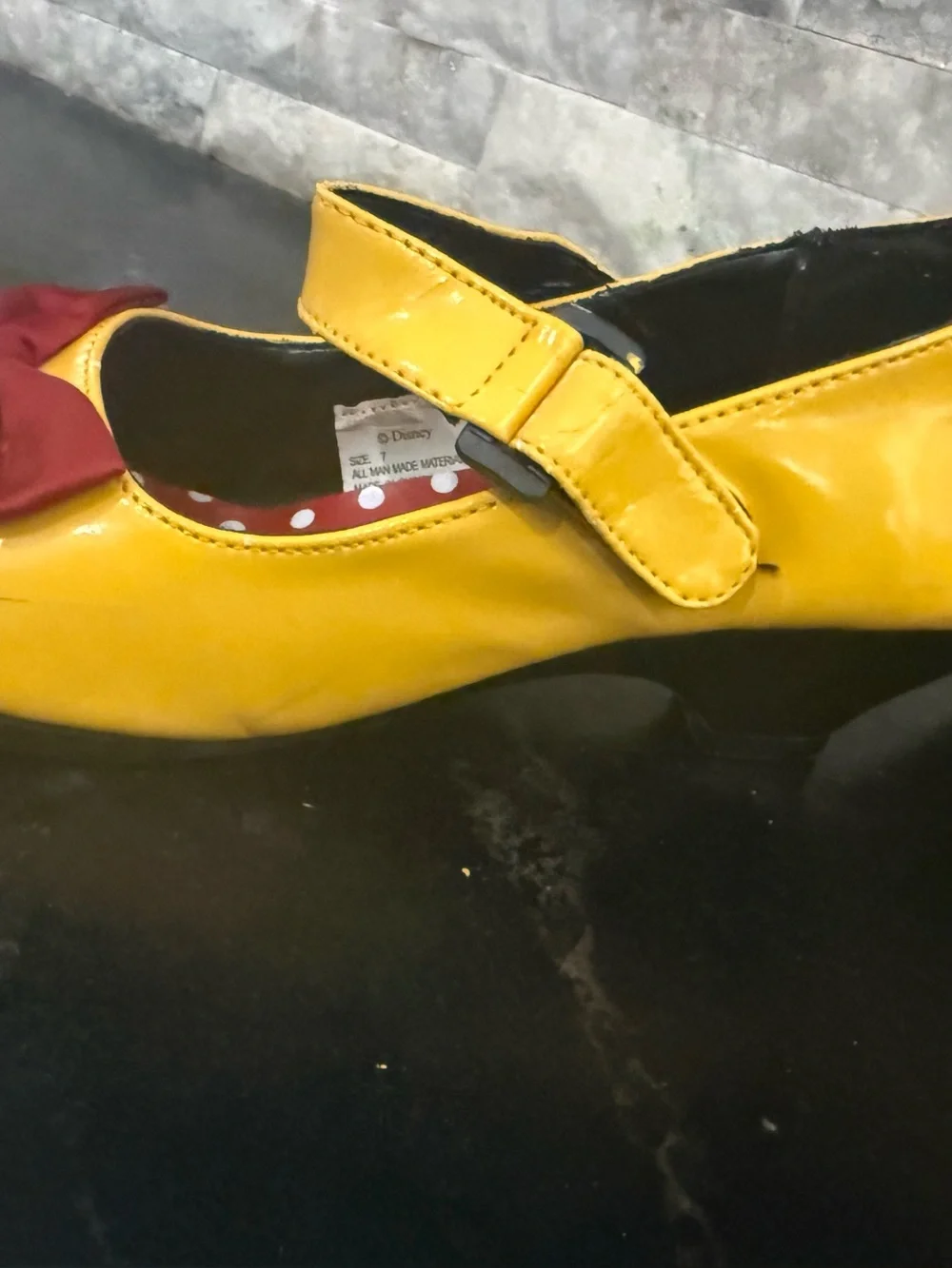 Disney Minnie-Inspired Yellow Mary Jane Flats 🎀✨ | size 7